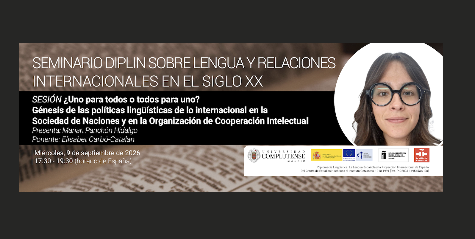 6º Seminario DIPLIN sobre lengua y relaciones internacionales en el siglo XX